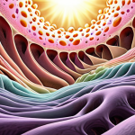 **

Prompt: A serene, ethereal scene depicting cellular regeneration. Visualize healthy, glowing cells bathed in gentle, pulsing light that represents sound waves. Incorporate abstract elements representing the Solfeggio frequencies, perhaps as subtle color variations or geometric patterns within the light. The overall feeling should be one of healing, balance, and inner harmony. The color palette should be soft pastels and vibrant, organic hues.

**