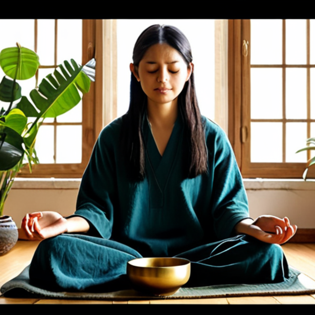 **
"A woman practicing sound therapy with Tibetan singing bowls in a cozy, sunlit studio. She is fully clothed in comfortable, modest clothing. The room has plants and soft lighting. Safe for work, appropriate content, professional setting, perfect anatomy, natural proportions, well-formed hands, proper finger count, family-friendly."
**