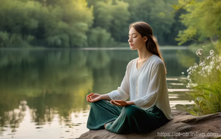 음향치료와 치유의 음악 선택 - Image Prompt 1: Serene Nature Relaxation**
