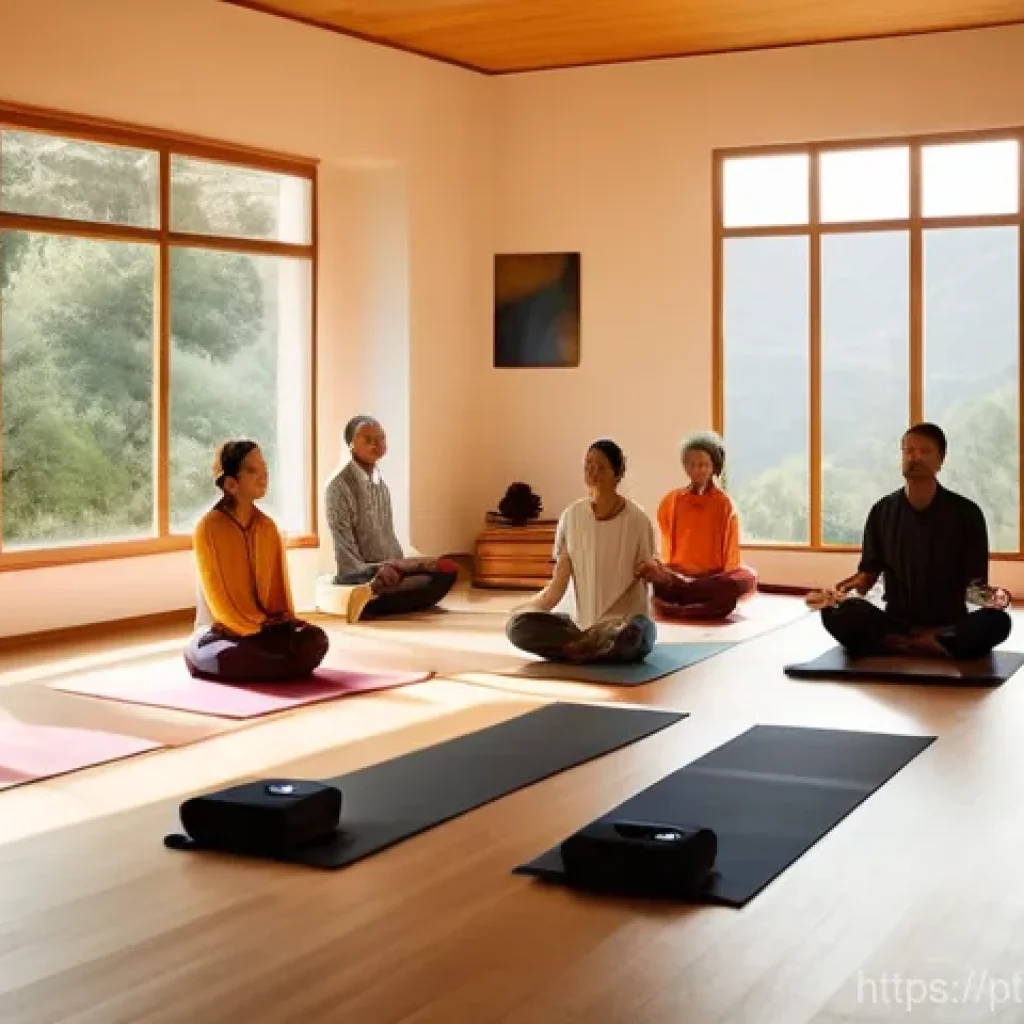 음향치료와 사회적 통합 - **Prompt 1: Serene Community Sound Bath**
A diverse group of adults, wearing comfortable, modest...
