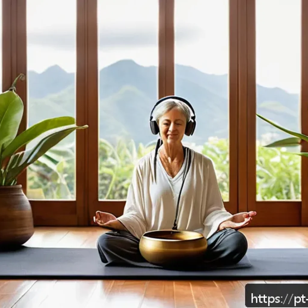 음향치료에서 발생할 수 있는 부작용 - A serene therapy room designed for sound healing sessions, featuring soft natural lighting and warm ...