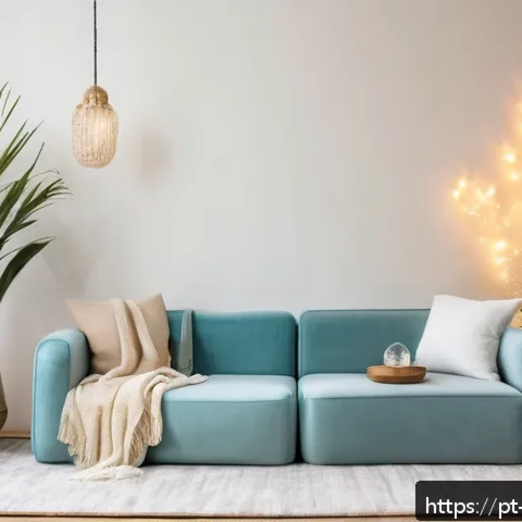 음향치료의 효과를 높이는 환경 설정 - A serene and cozy home sound therapy corner set in a quiet, softly lit bedroom with warm yellow LED ...